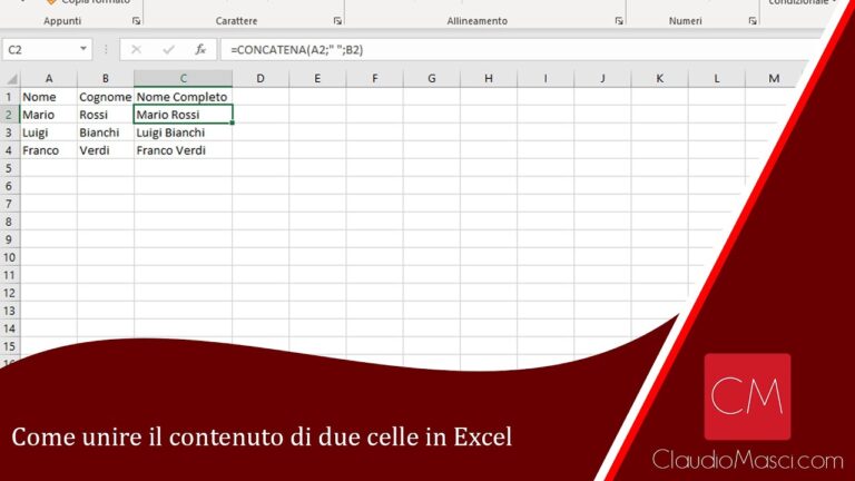 Excel: l&#8217;incredibile potere di unire nomi e cognomi in un solo click!